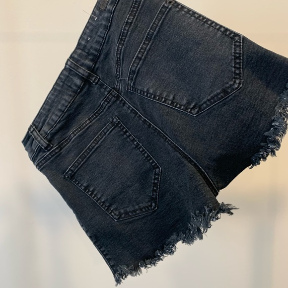 Black Denim Shorts - Picture 2 of 3